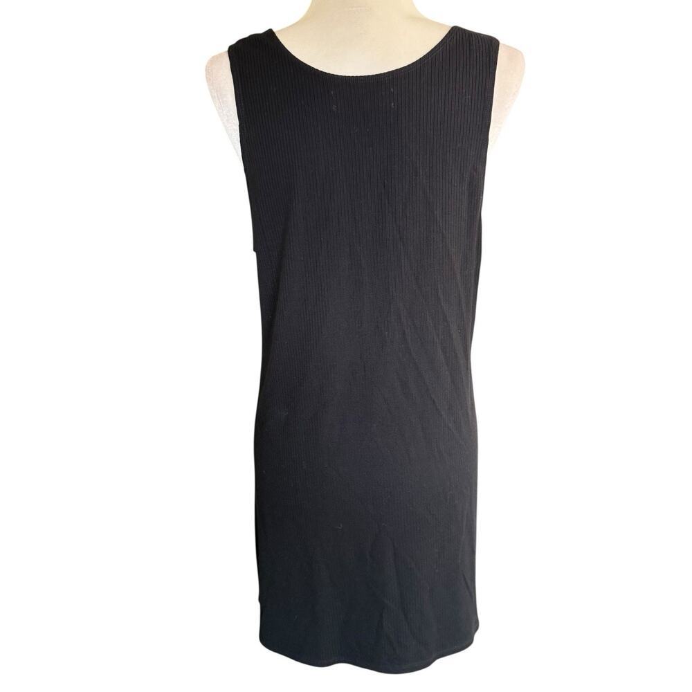 Reformation Women's Ribbed Tank Dress Black Body Con LBD Medium Gothic Goth Emo - Picture 3 of 8